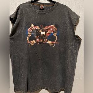 Distressed vintage Harley Davidson Battlefield muscle shirt 2X